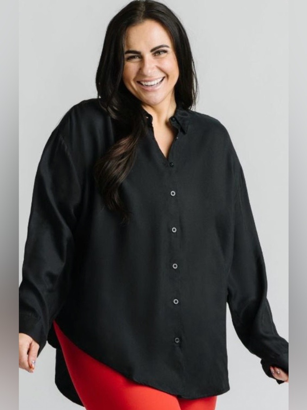NWT Zyia Active Black Inspiration Point Buttondown Shirt